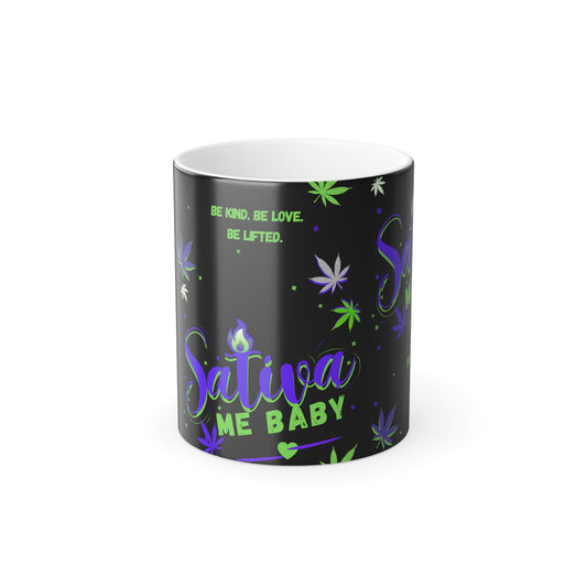 “Sativa Me Baby” Heat-Activated 11oz Mug — Black