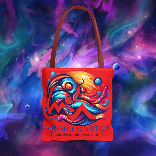 Aquarius Nation Canvas bag* Red with alternate colored straps