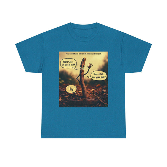 Stick Comic T‑Shirt — "I'm a stick. Are you a stick?" Funny Nature Graphic Tee