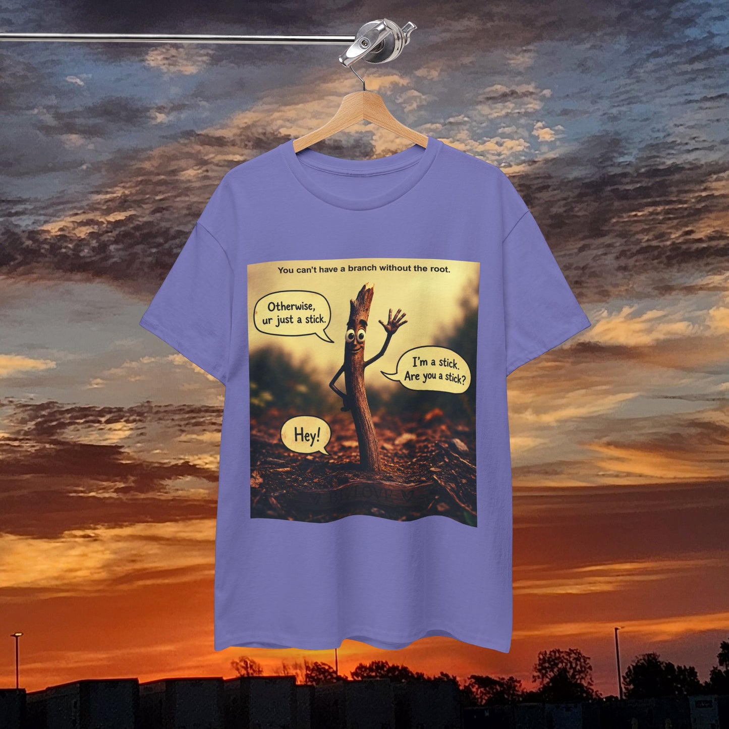 Stick Comic T‑Shirt — "I'm a stick. Are you a stick?" Funny Nature Graphic Tee