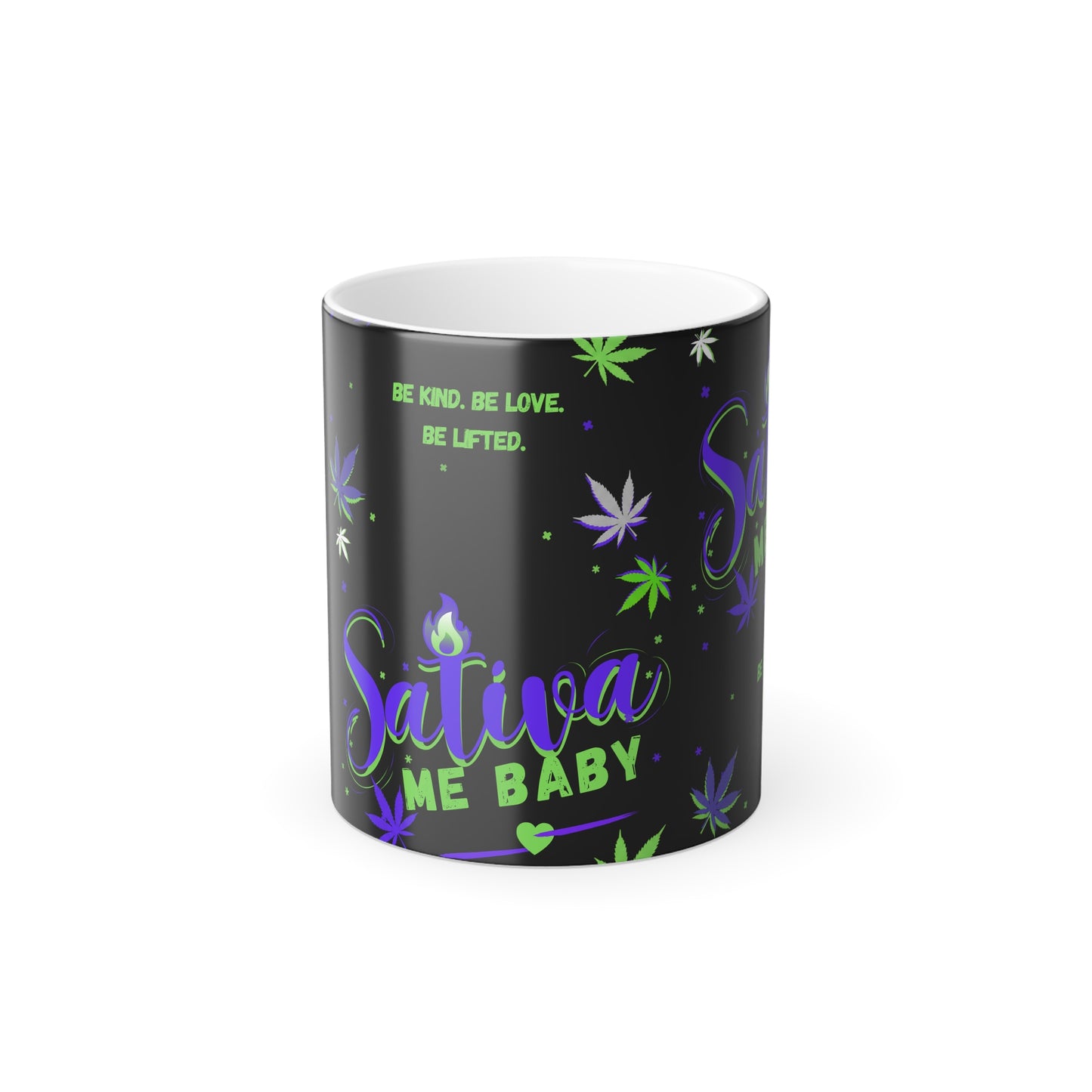 “Sativa Me Baby” Heat-Activated 11oz Mug — Black