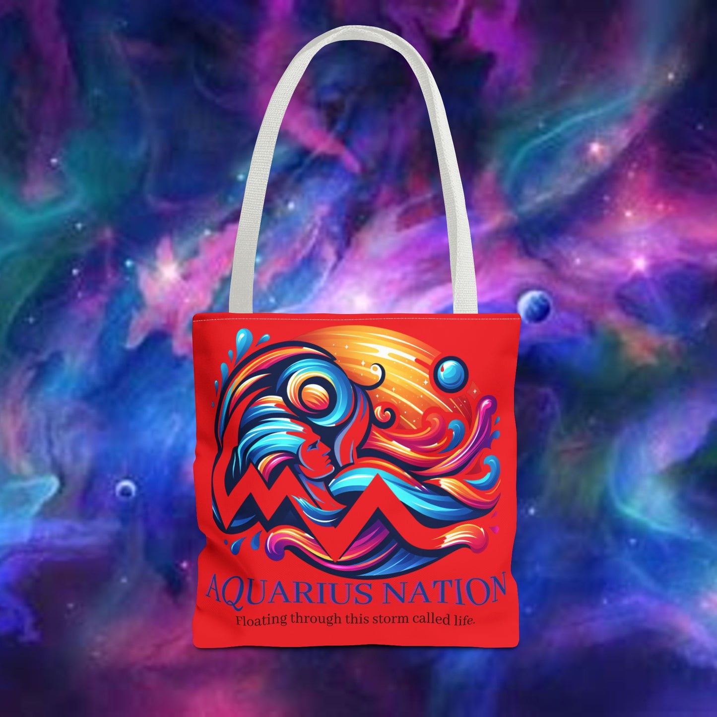 Aquarius Nation Canvas bag* Red with alternate colored straps