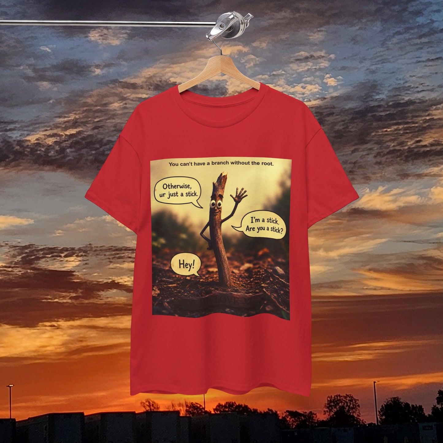 Stick Comic T‑Shirt — "I'm a stick. Are you a stick?" Funny Nature Graphic Tee