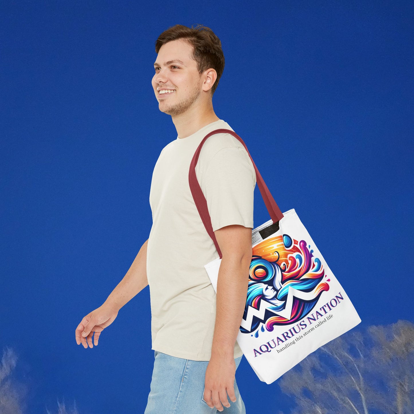 Aquarius Nation Canvas bag* Green with alternate colored straps