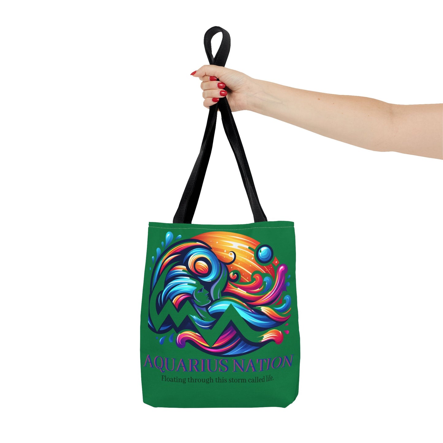 Aquarius Nation Canvas bag* Green with alternate colored straps