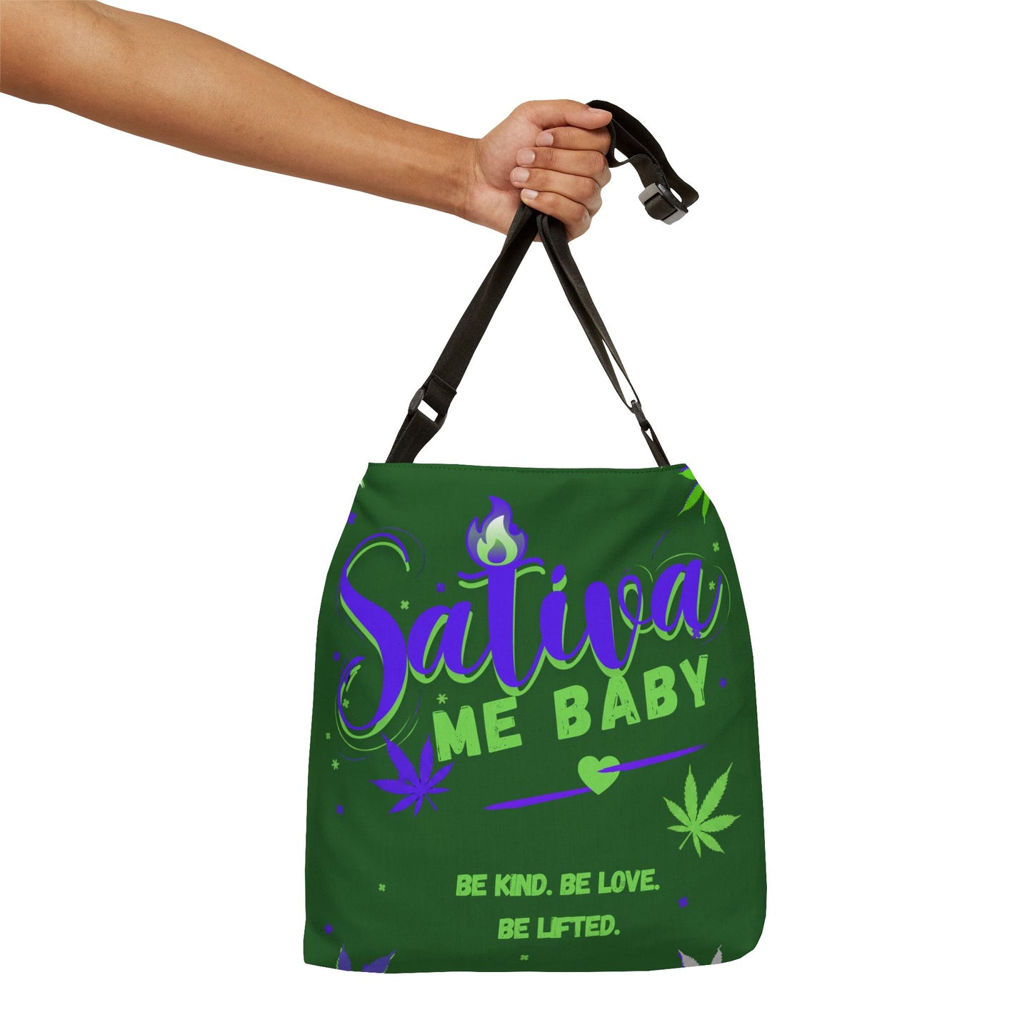 "Sativa Me Baby" Adjustable Tote — Green