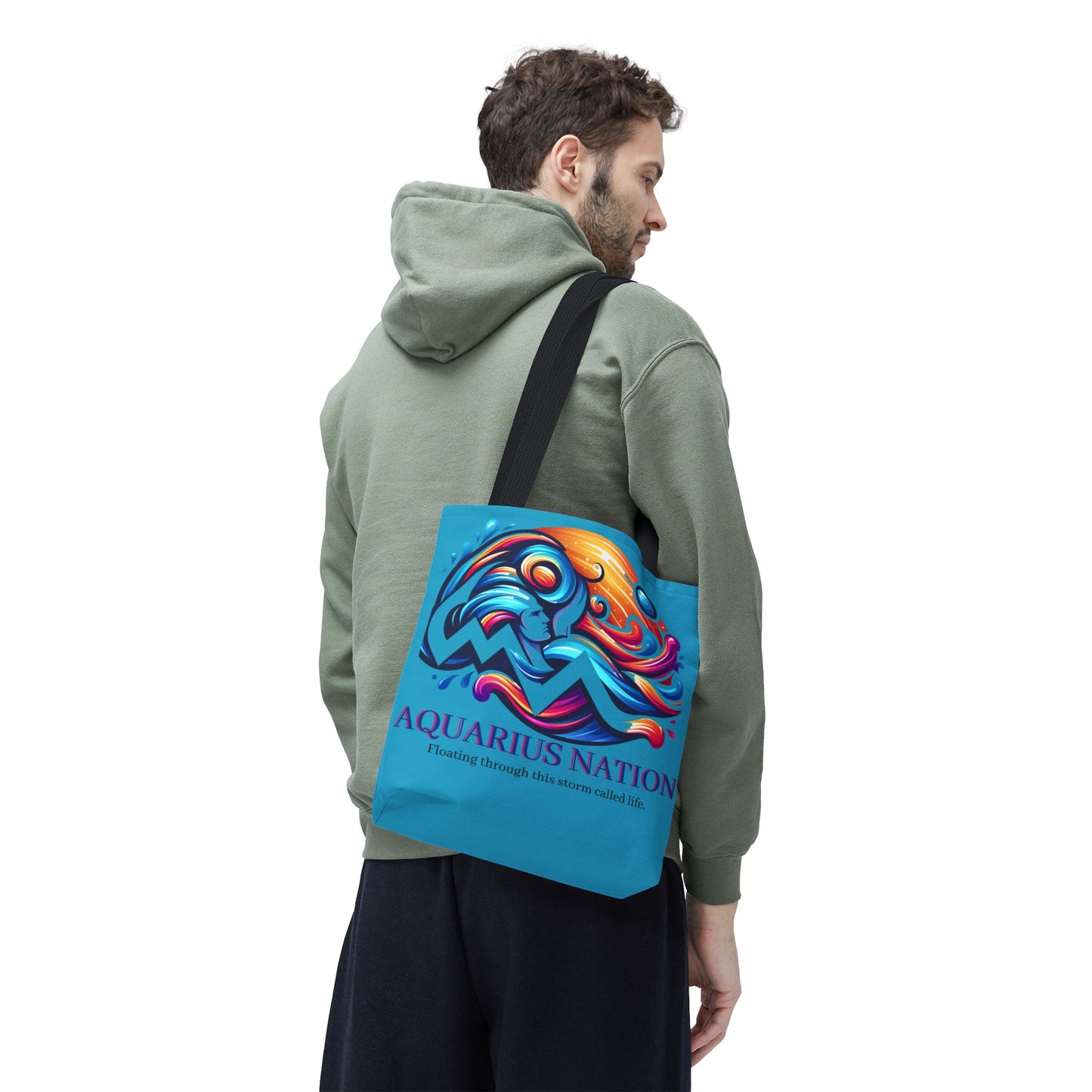 Aquarius Nation Canvas bag* Turquoise with alternate colored straps