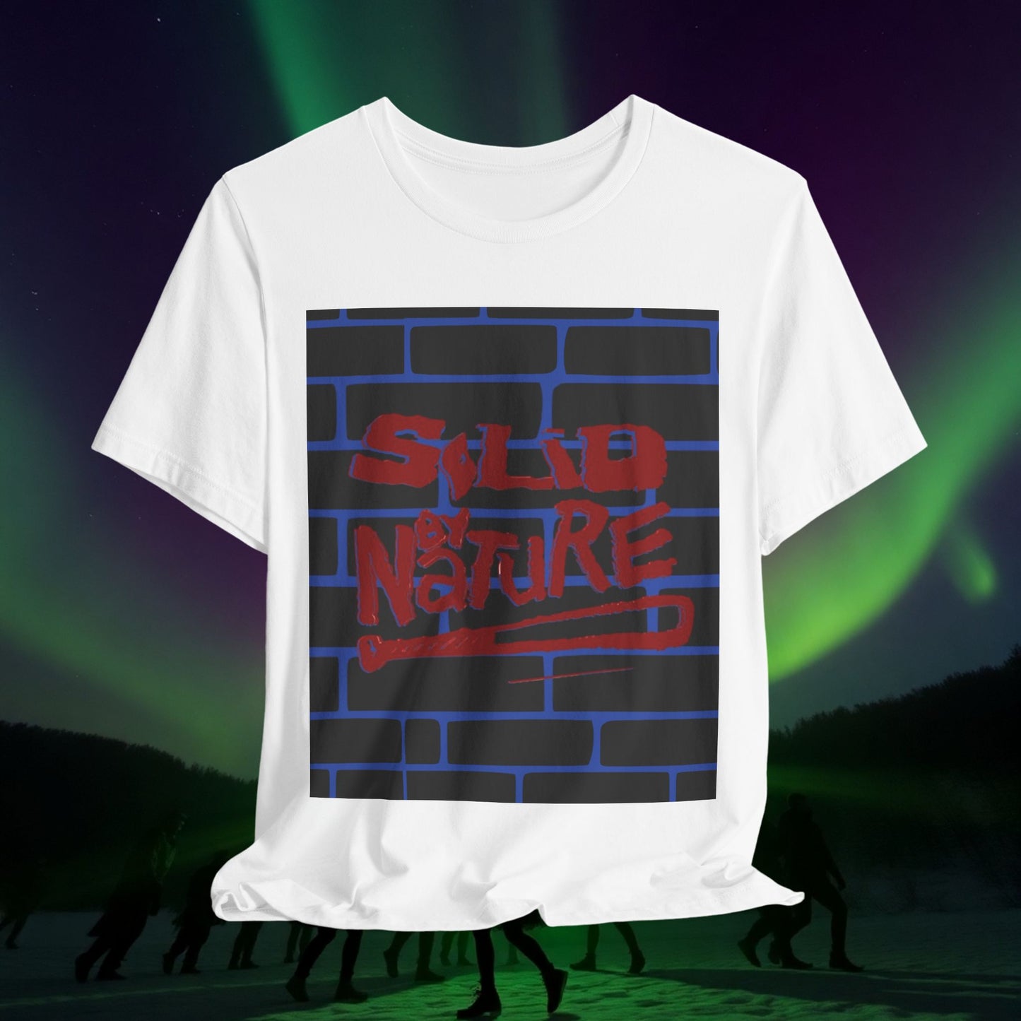Red on Blue ~ Solid by Nature ~ Cotton Tee