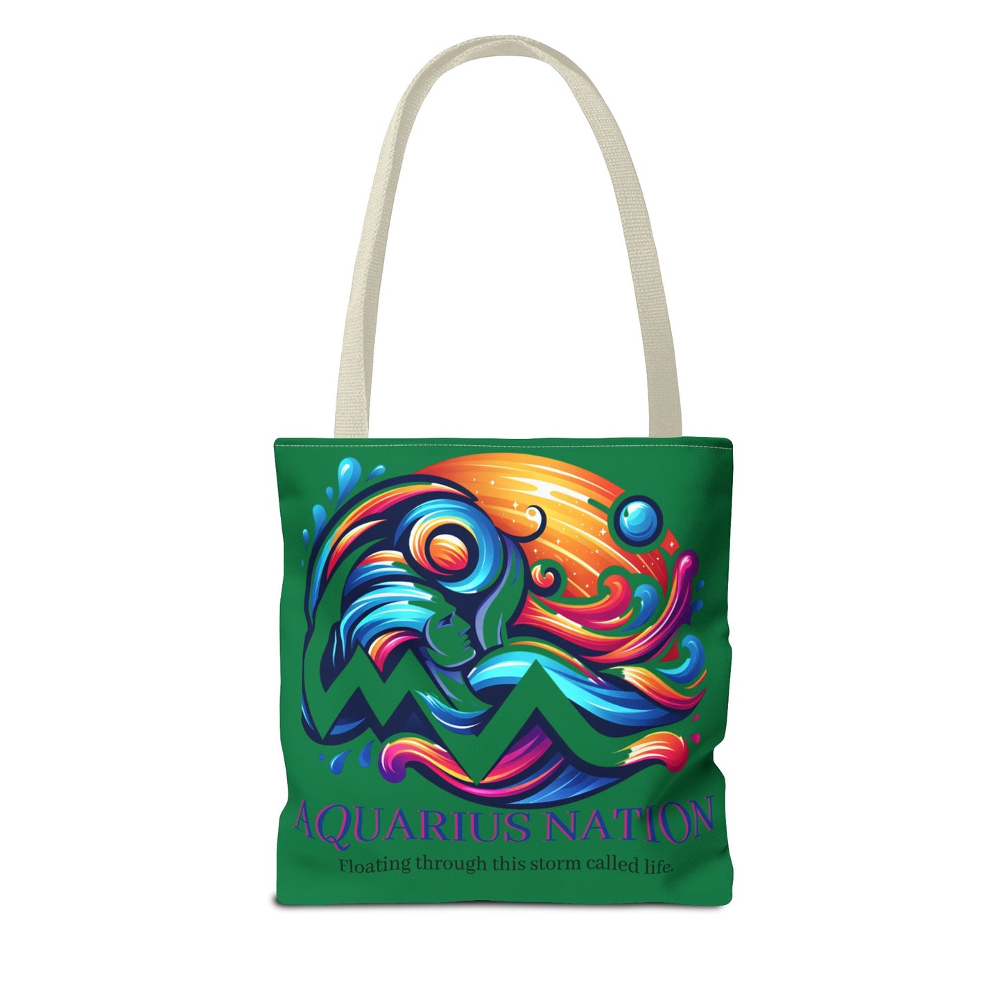 Aquarius Nation Canvas bag* Green with alternate colored straps