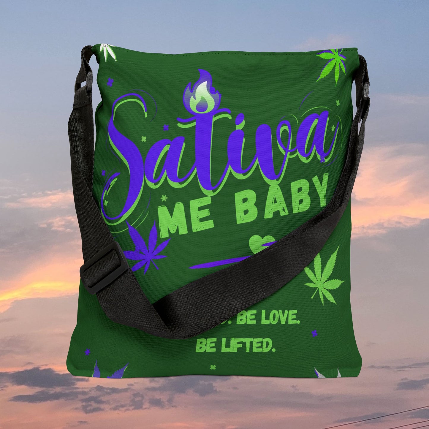 "Sativa Me Baby" Adjustable Tote — Green