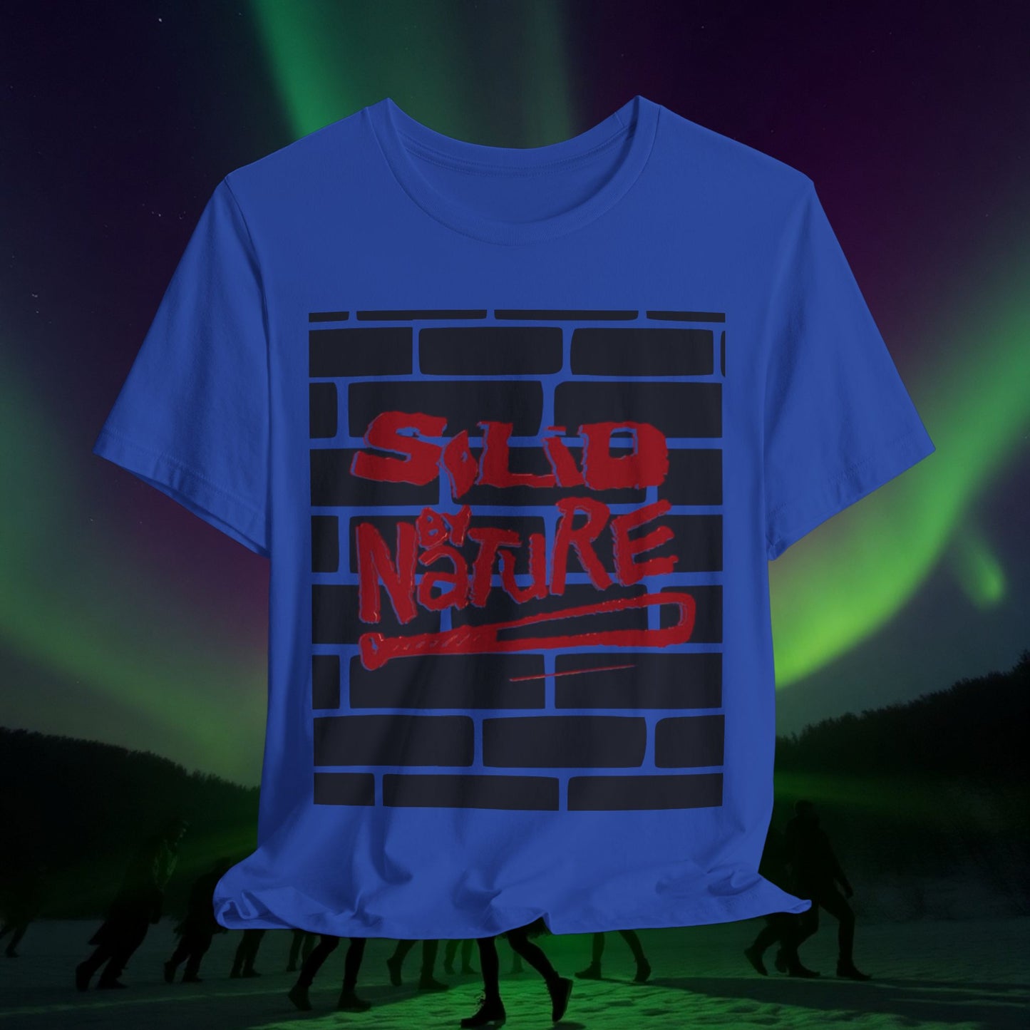 Red on Blue ~ Solid by Nature ~ Cotton Tee