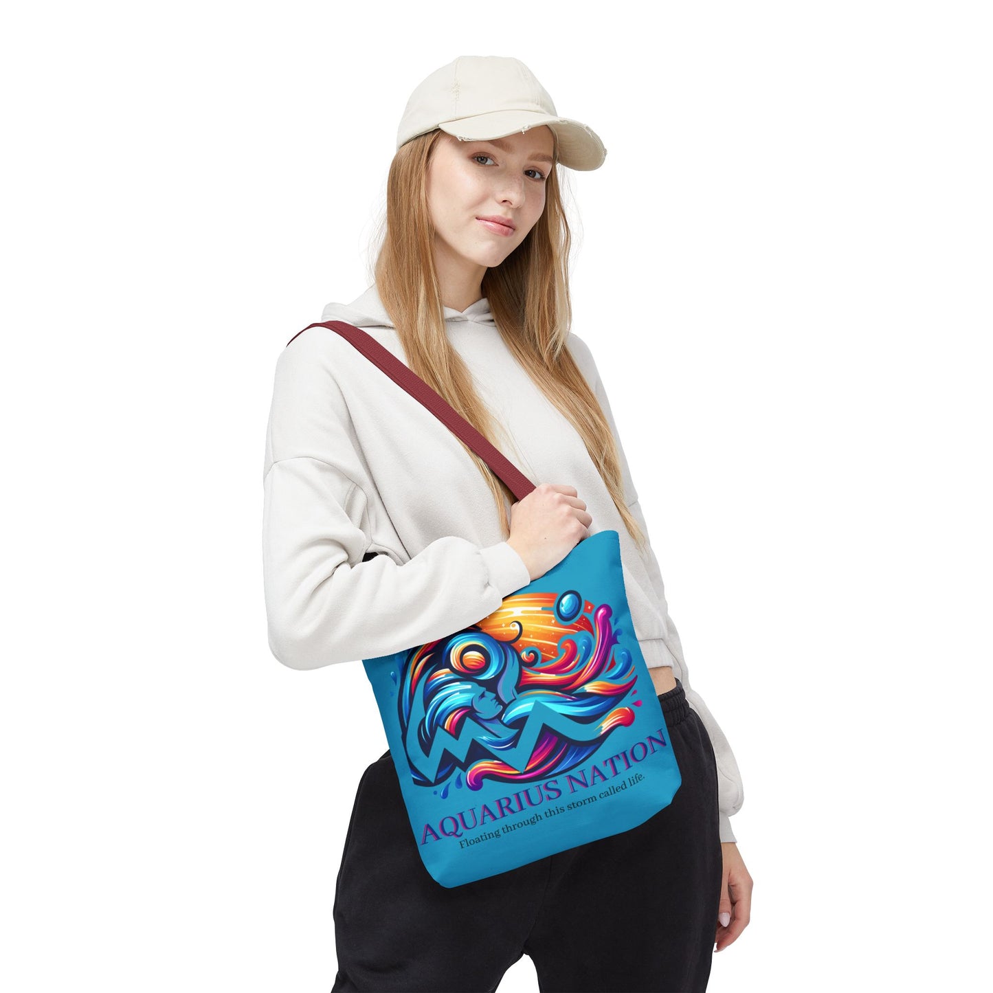 Aquarius Nation Canvas bag* Turquoise with alternate colored straps