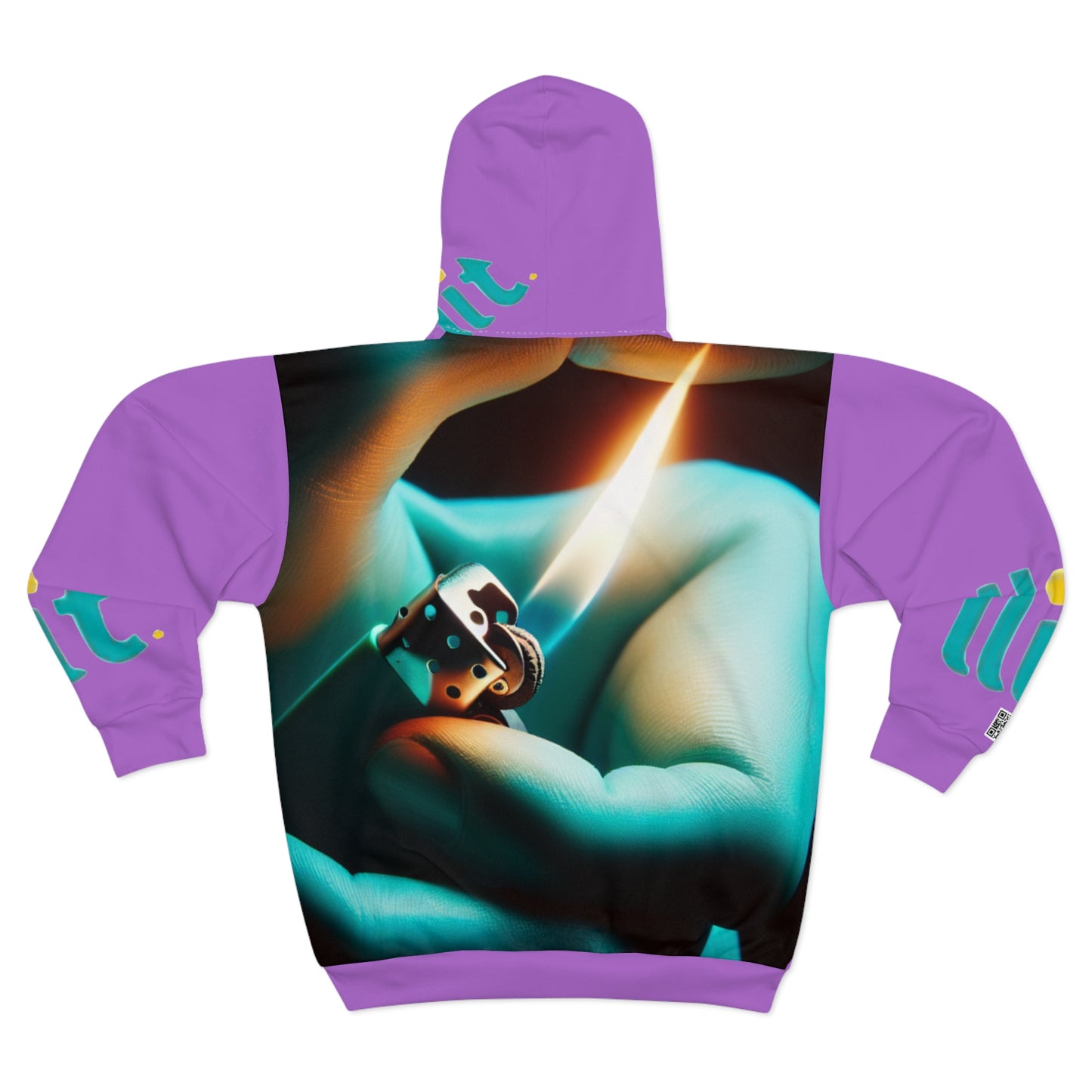 LLit ~ Retro Neon Lighter Zip Hoodie — "Zip Hoodie" All-Over Print
