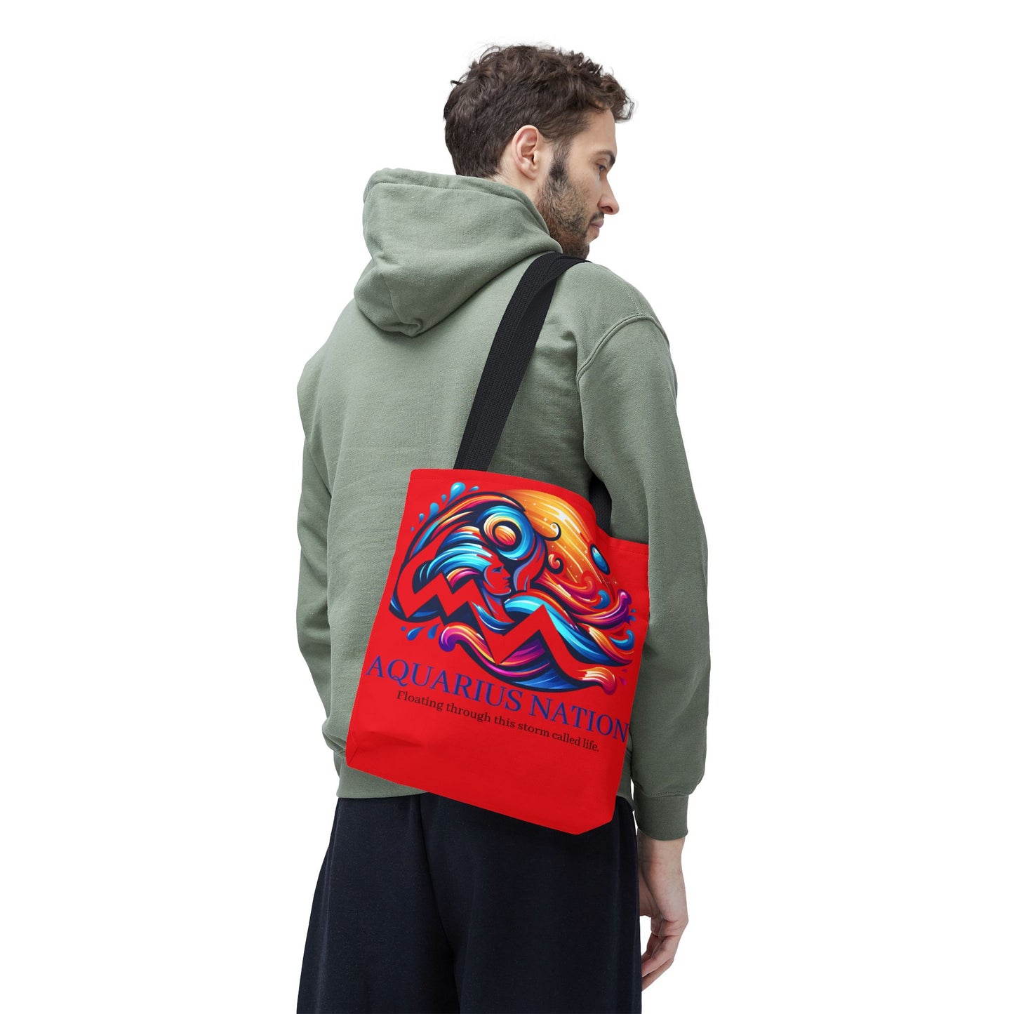 Aquarius Nation Canvas bag* Red with alternate colored straps