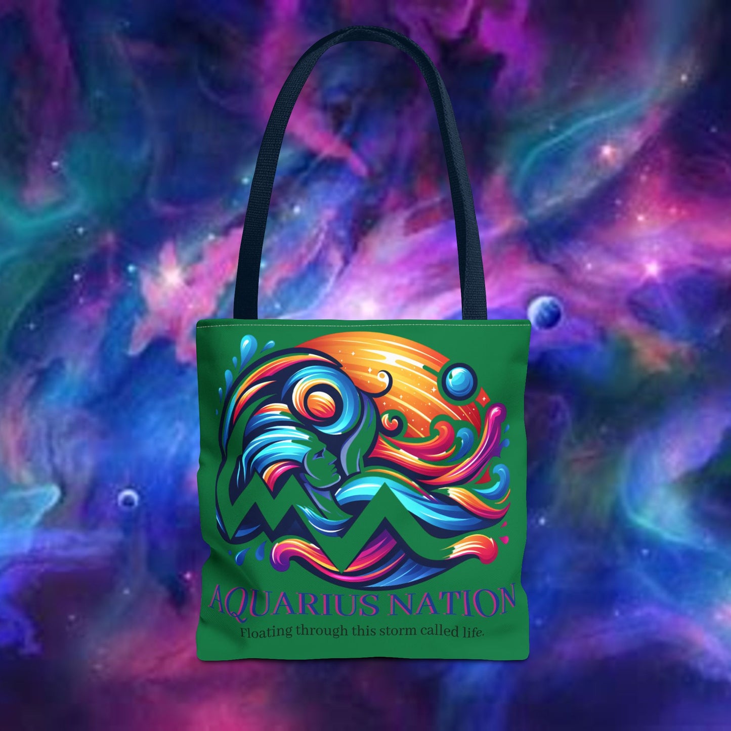 Aquarius Nation Canvas bag* Green with alternate colored straps