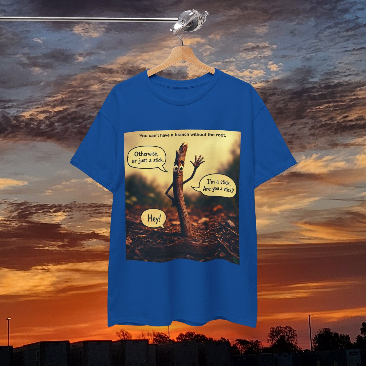 Stick Comic T‑Shirt — "I'm a stick. Are you a stick?" Funny Nature Graphic Tee