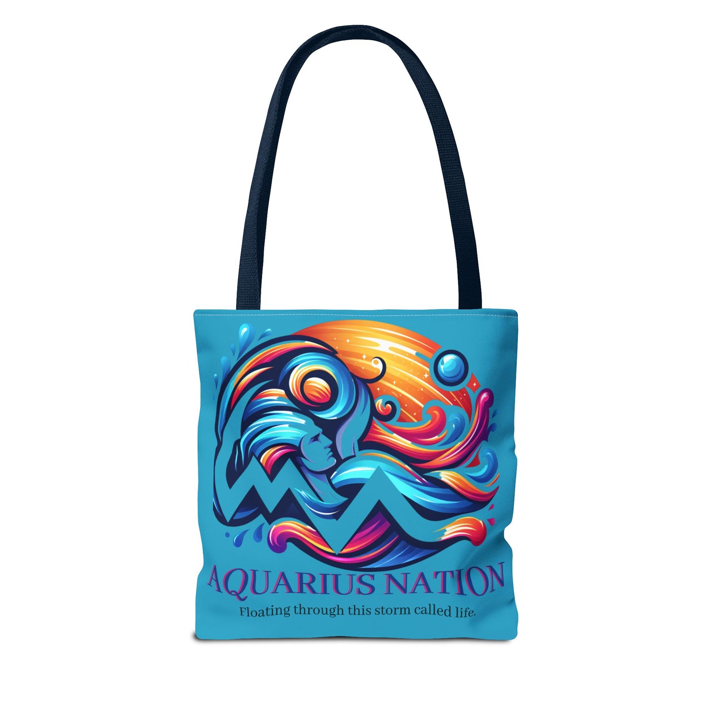 Aquarius Nation Canvas bag* Turquoise with alternate colored straps