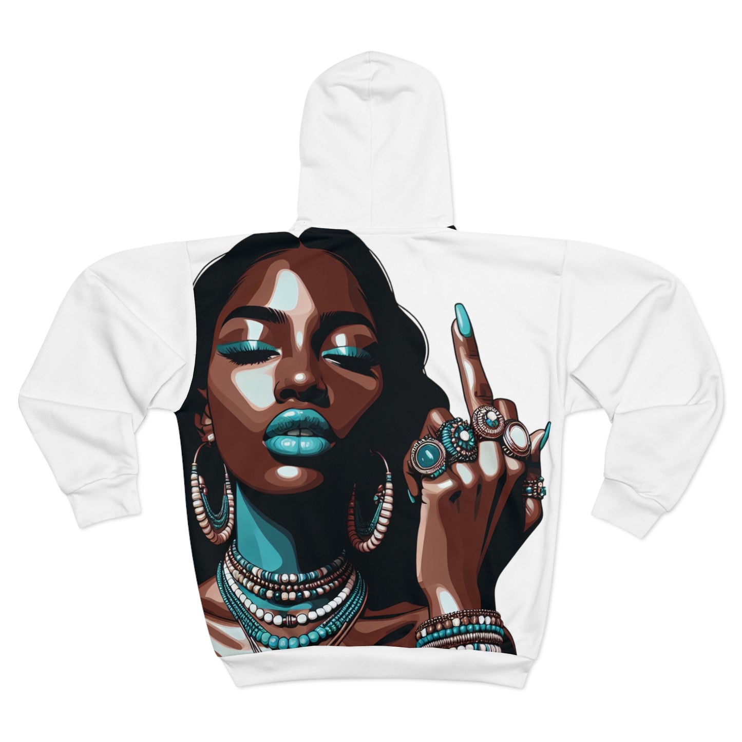 Bold Queen Zip Hoodie — Glam Statement Print