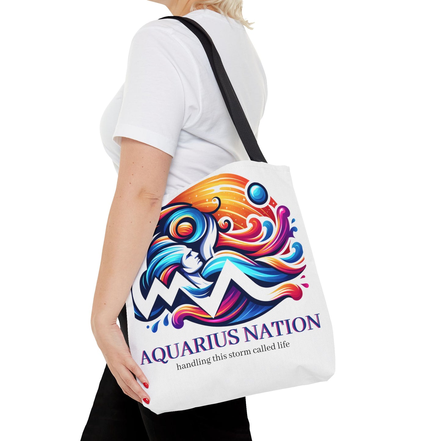 Aquarius Nation Canvas bag* Turquoise with alternate colored straps
