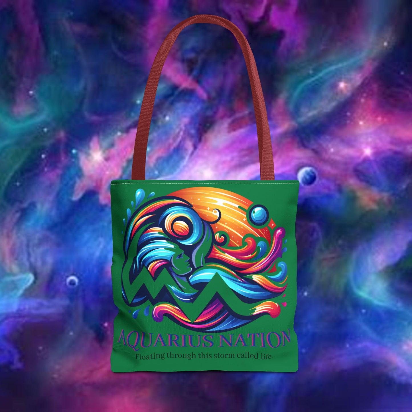 Aquarius Nation Canvas bag* Green with alternate colored straps