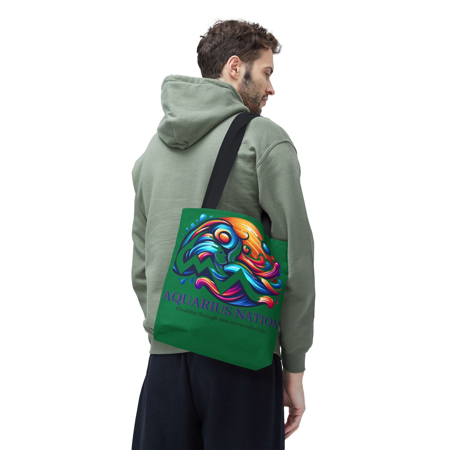 Aquarius Nation Canvas bag* Green with alternate colored straps