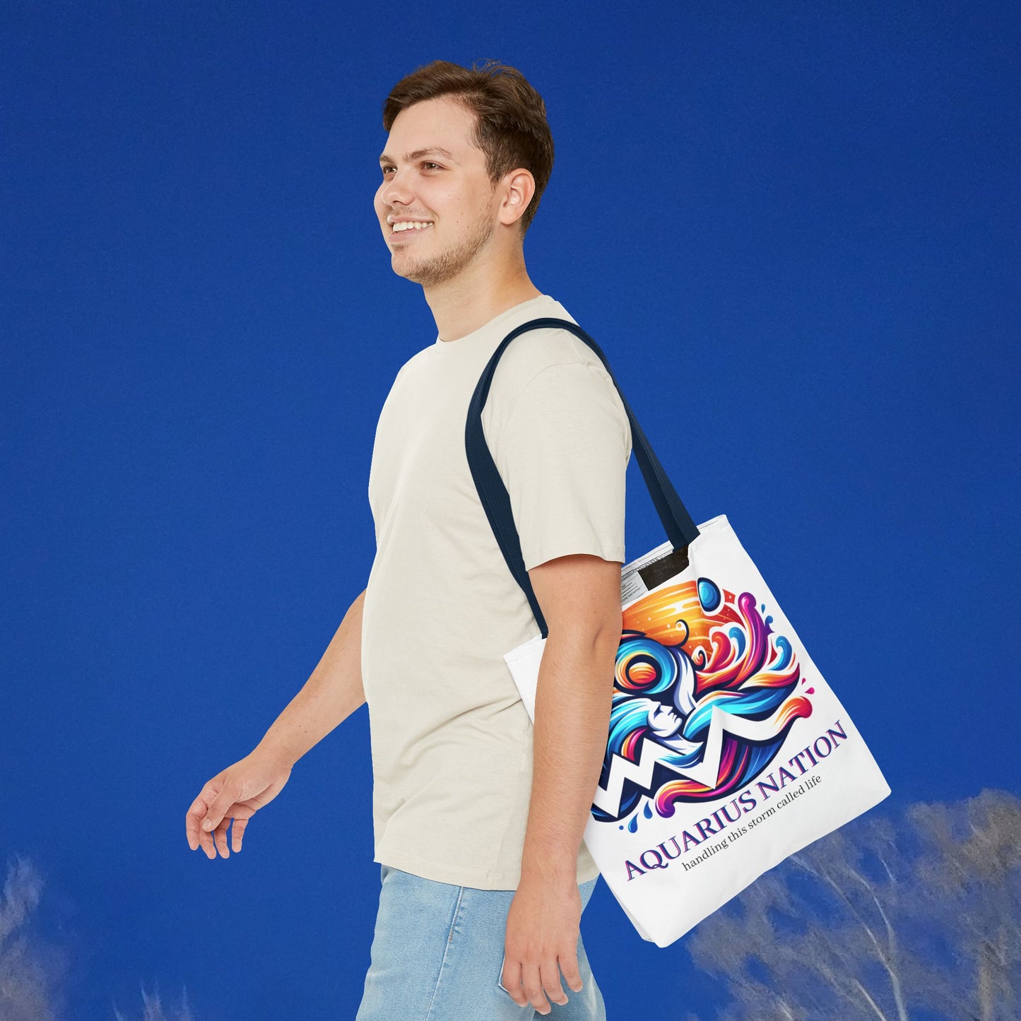 Aquarius Nation Canvas bag* Turquoise with alternate colored straps