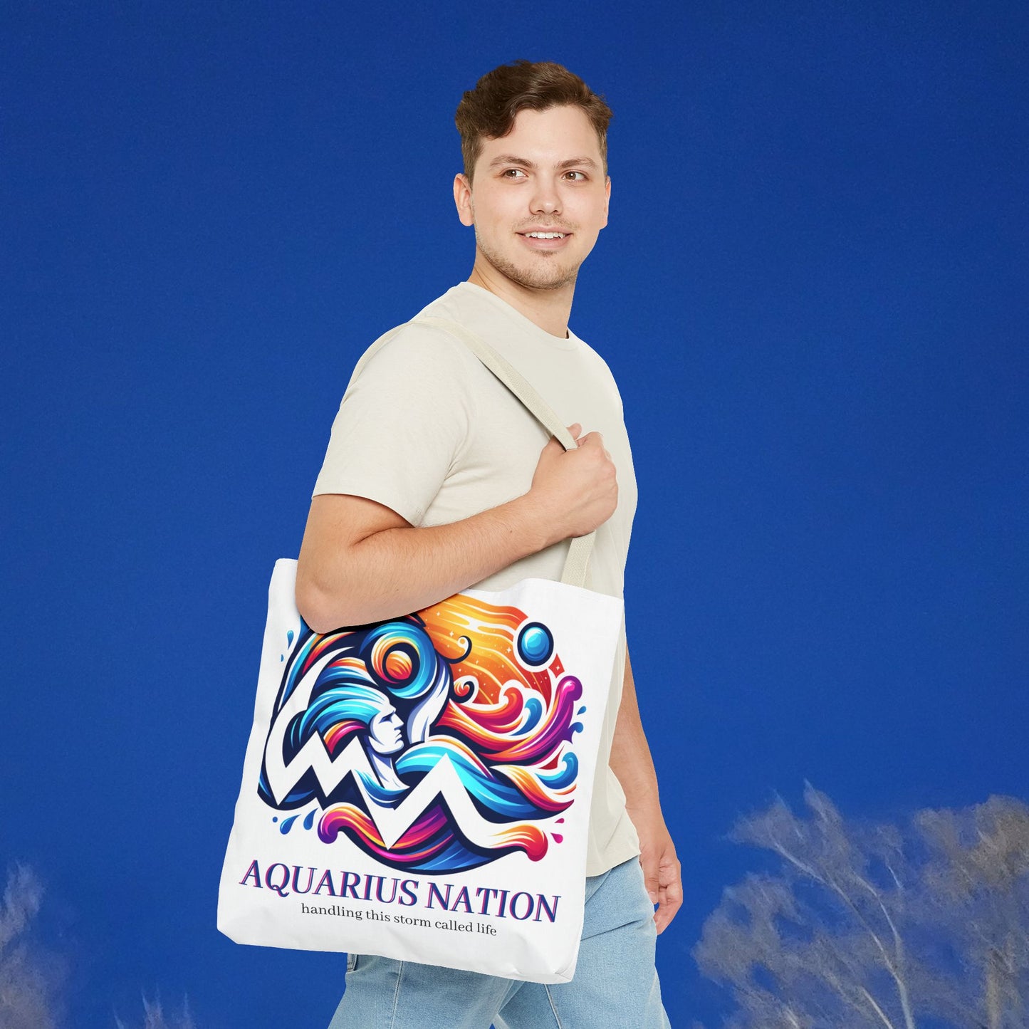 Aquarius Nation Canvas bag* Green with alternate colored straps