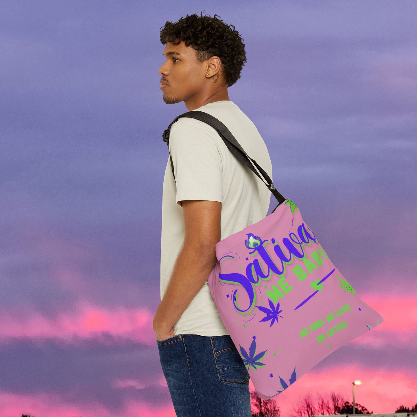"Sativa Me Baby" Adjustable Tote — Pink