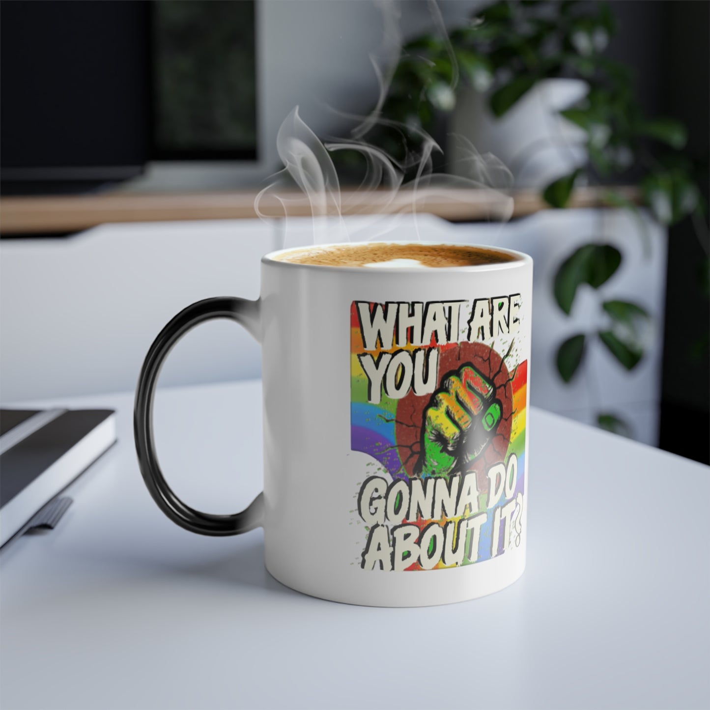 Color Morphing Pride Mug — "WHAT ARE YOU GONNA DO ABOUT IT?" Heat-Activated 11oz