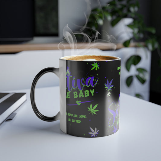 “Sativa Me Baby” Heat-Activated 11oz Mug — Black
