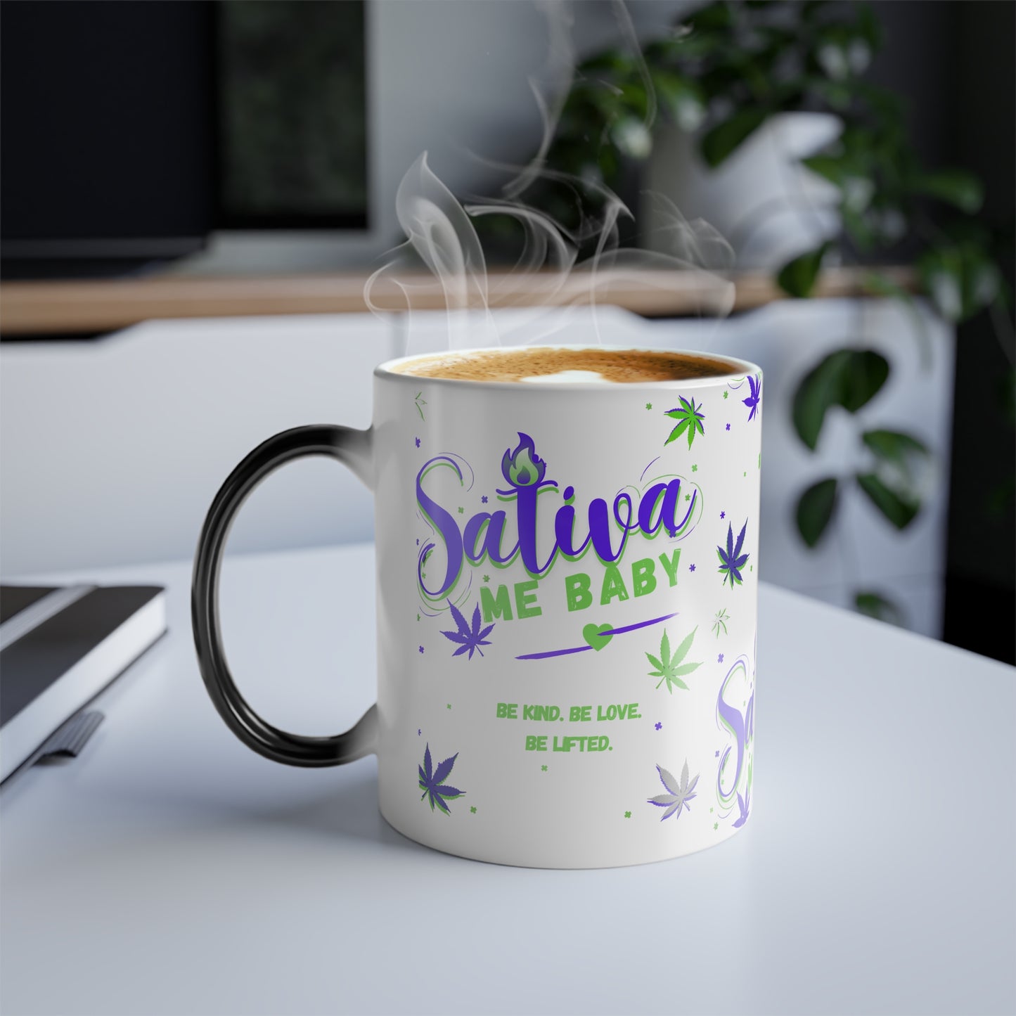 “Sativa Me Baby” Heat-Activated 11oz — White