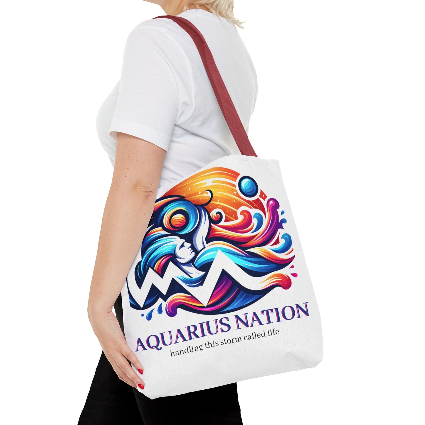 Aquarius Nation Canvas bag* Turquoise with alternate colored straps