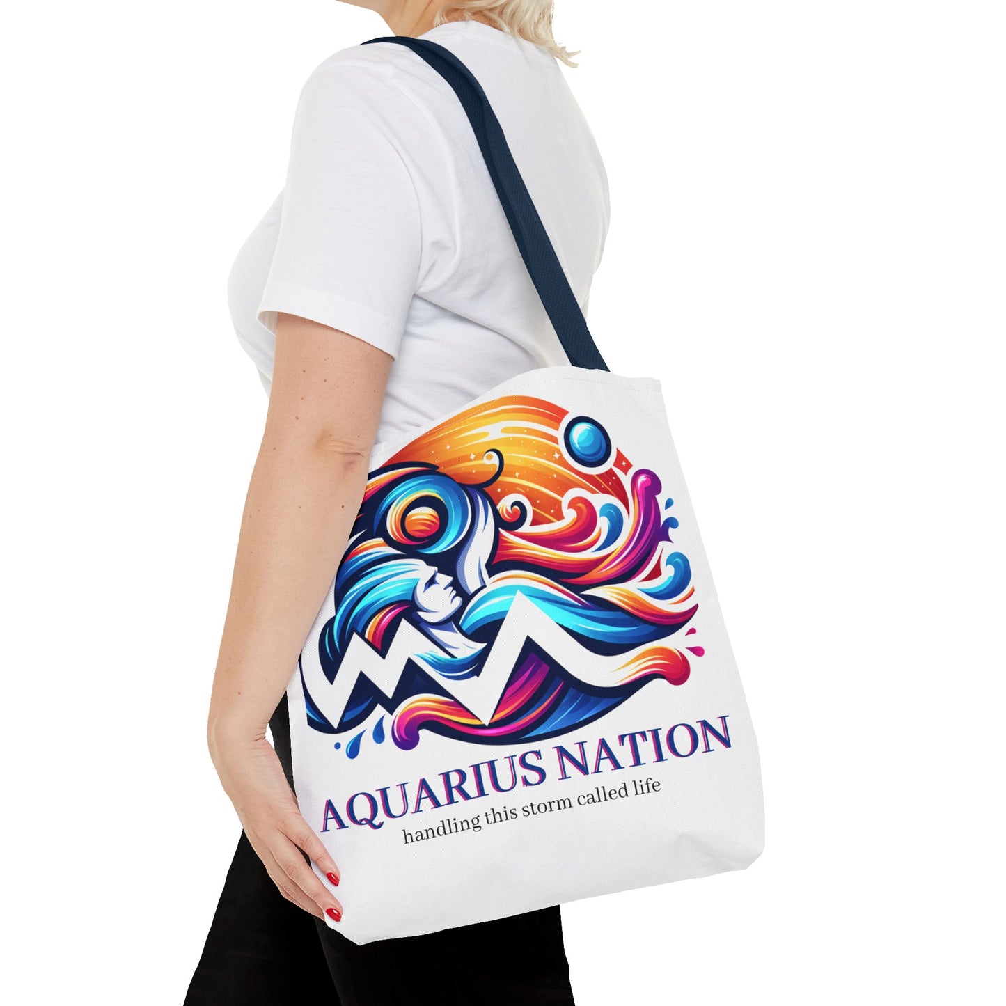 Aquarius Nation Canvas bag* Turquoise with alternate colored straps