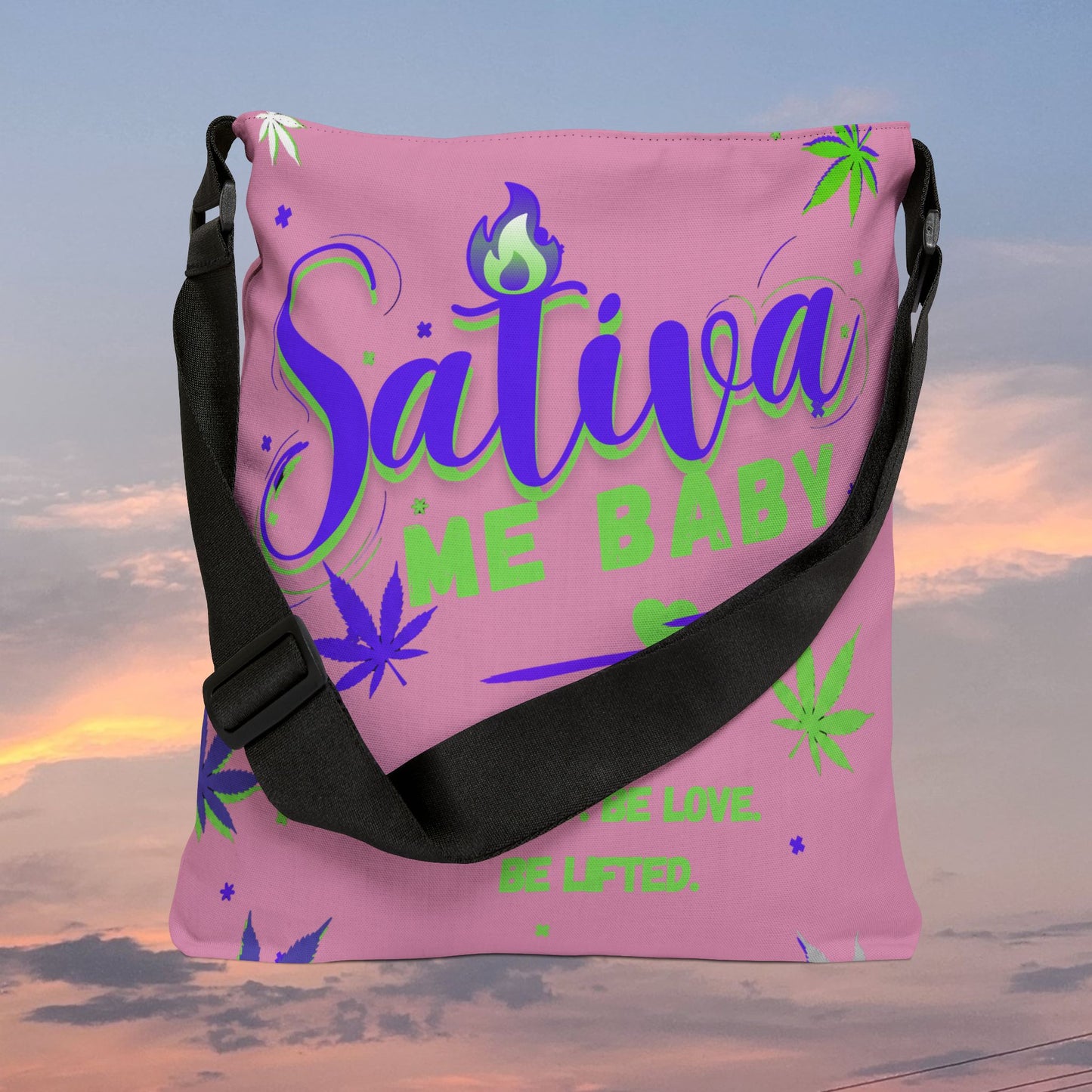 "Sativa Me Baby" Adjustable Tote — Pink