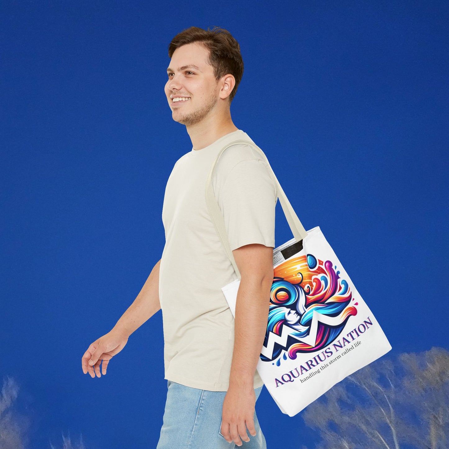 Aquarius Nation Canvas bag* Red with alternate colored straps