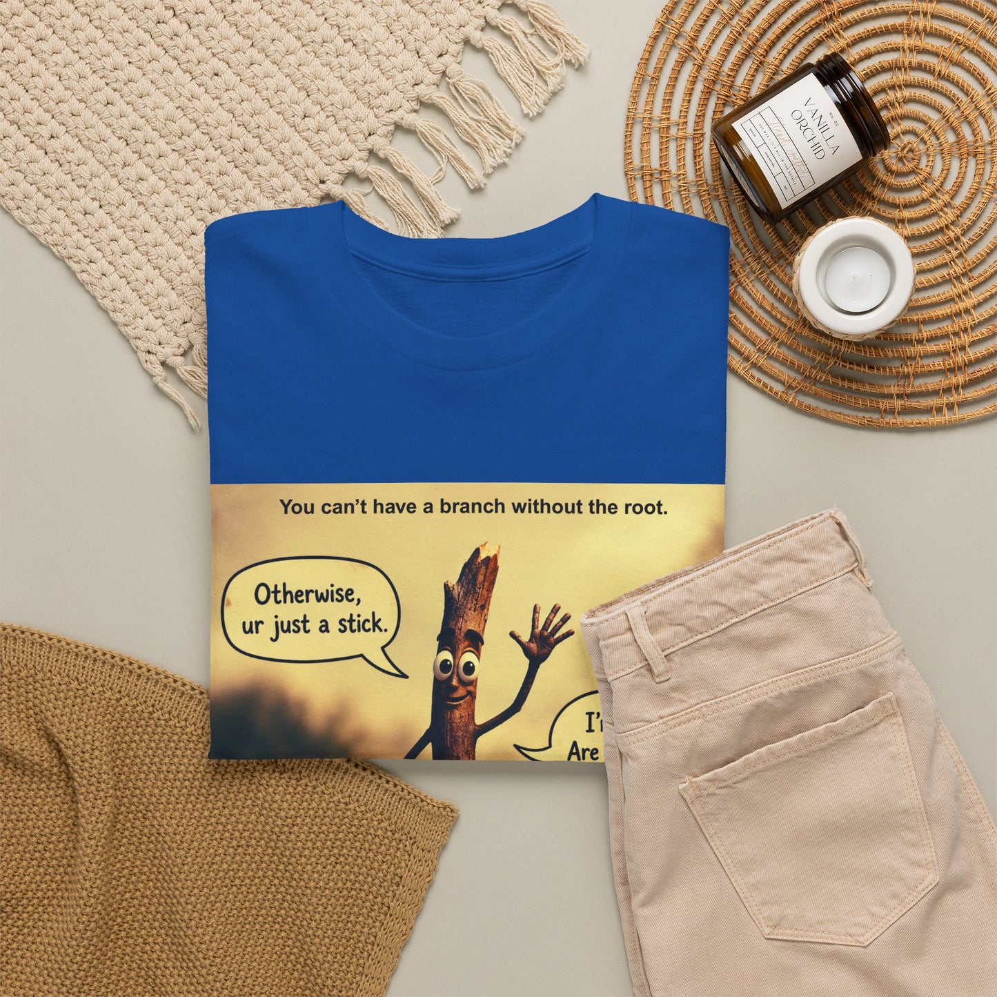 Stick Comic T‑Shirt — "I'm a stick. Are you a stick?" Funny Nature Graphic Tee