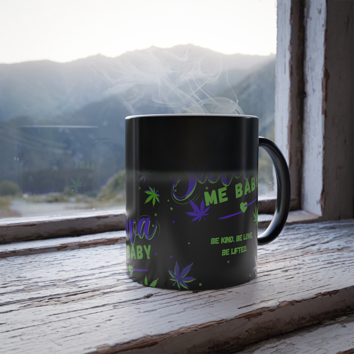 “Sativa Me Baby” Heat-Activated 11oz Mug — Black