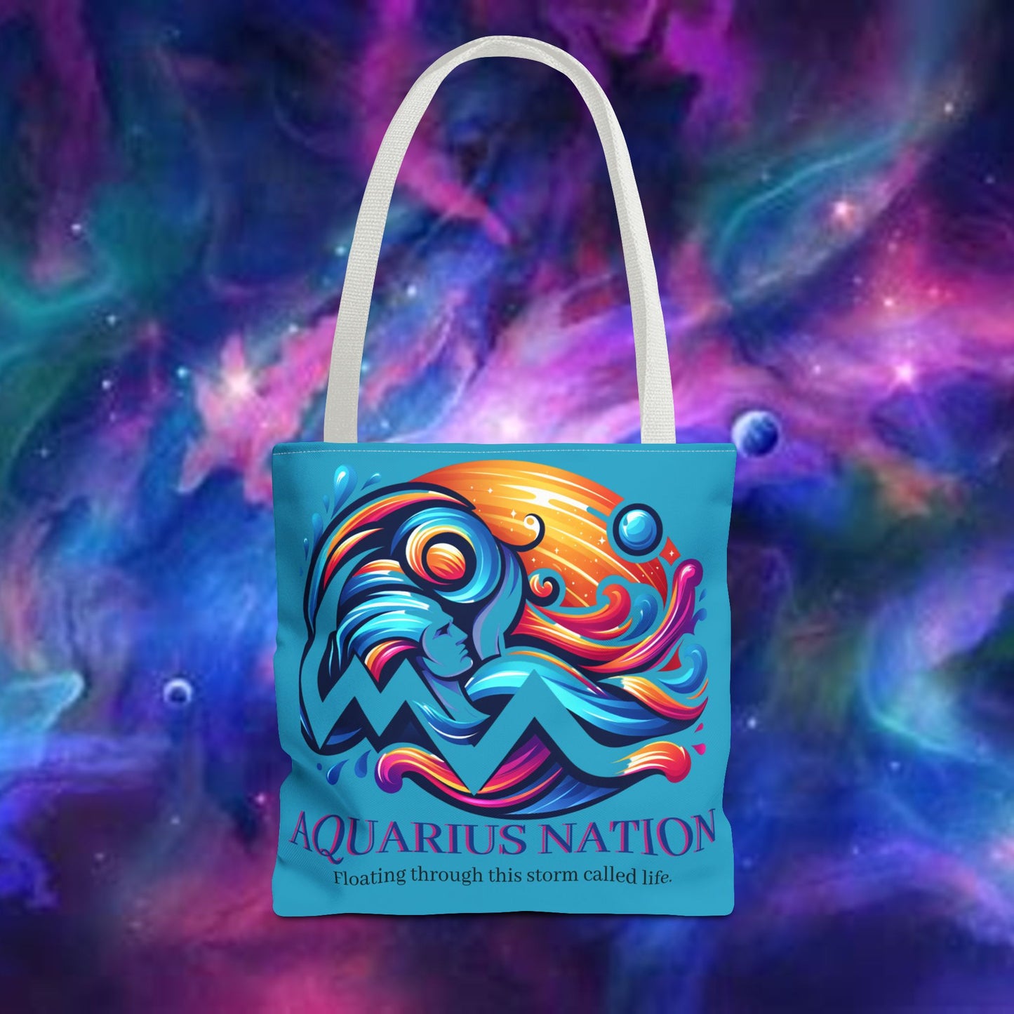 Aquarius Nation Canvas bag* Turquoise with alternate colored straps