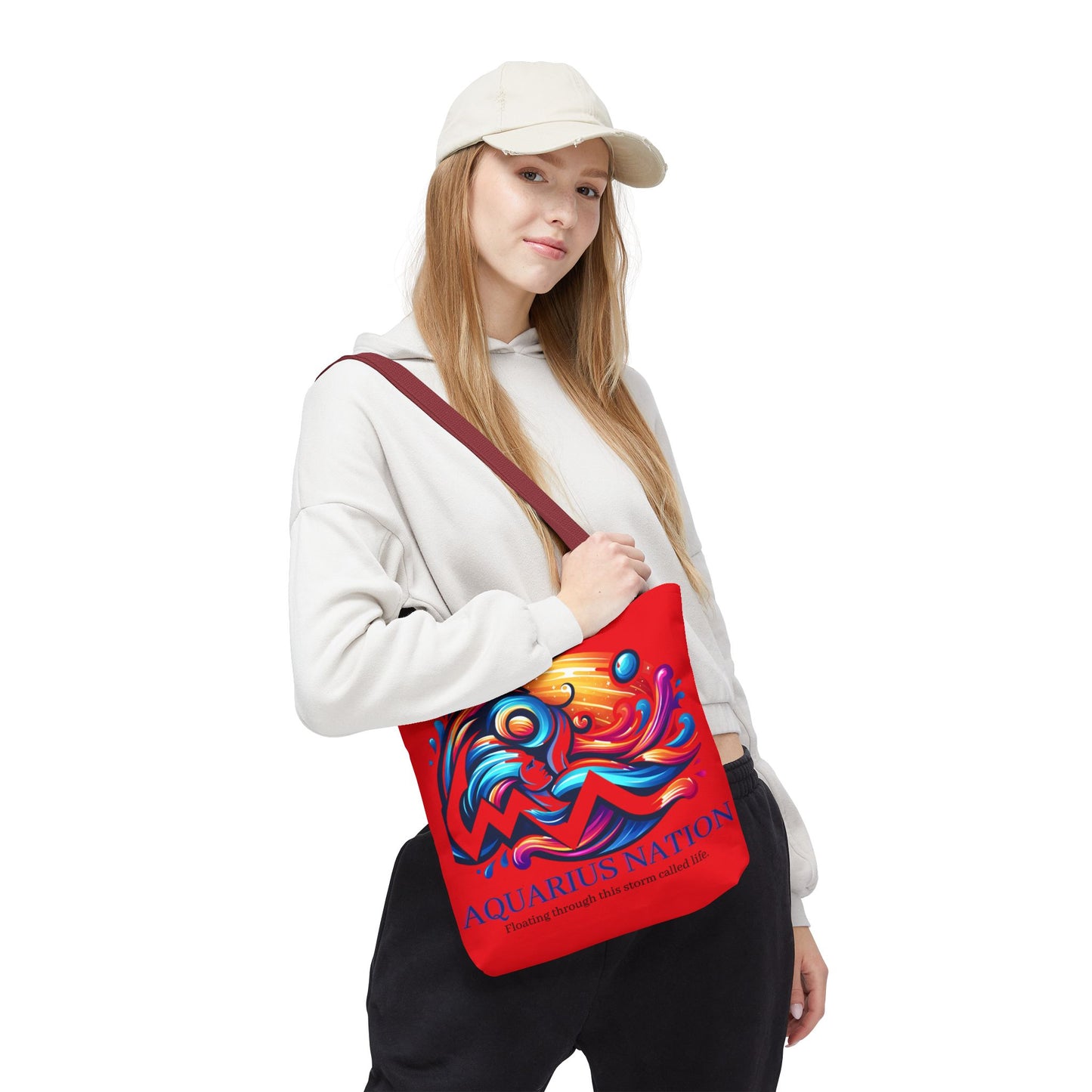 Aquarius Nation Canvas bag* Red with alternate colored straps