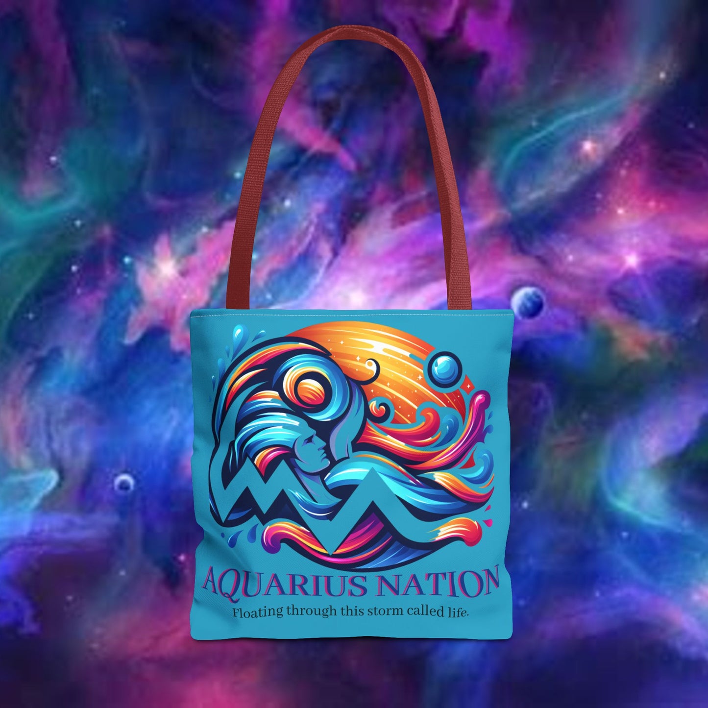 Aquarius Nation Canvas bag* Turquoise with alternate colored straps