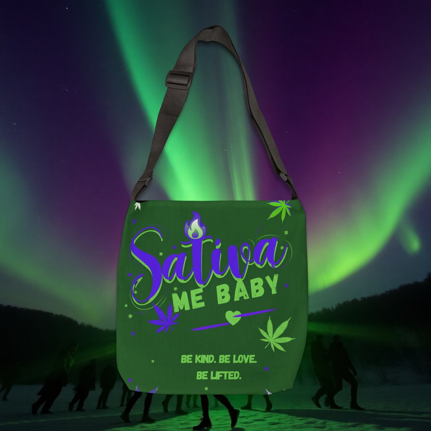 "Sativa Me Baby" Adjustable Tote — Green