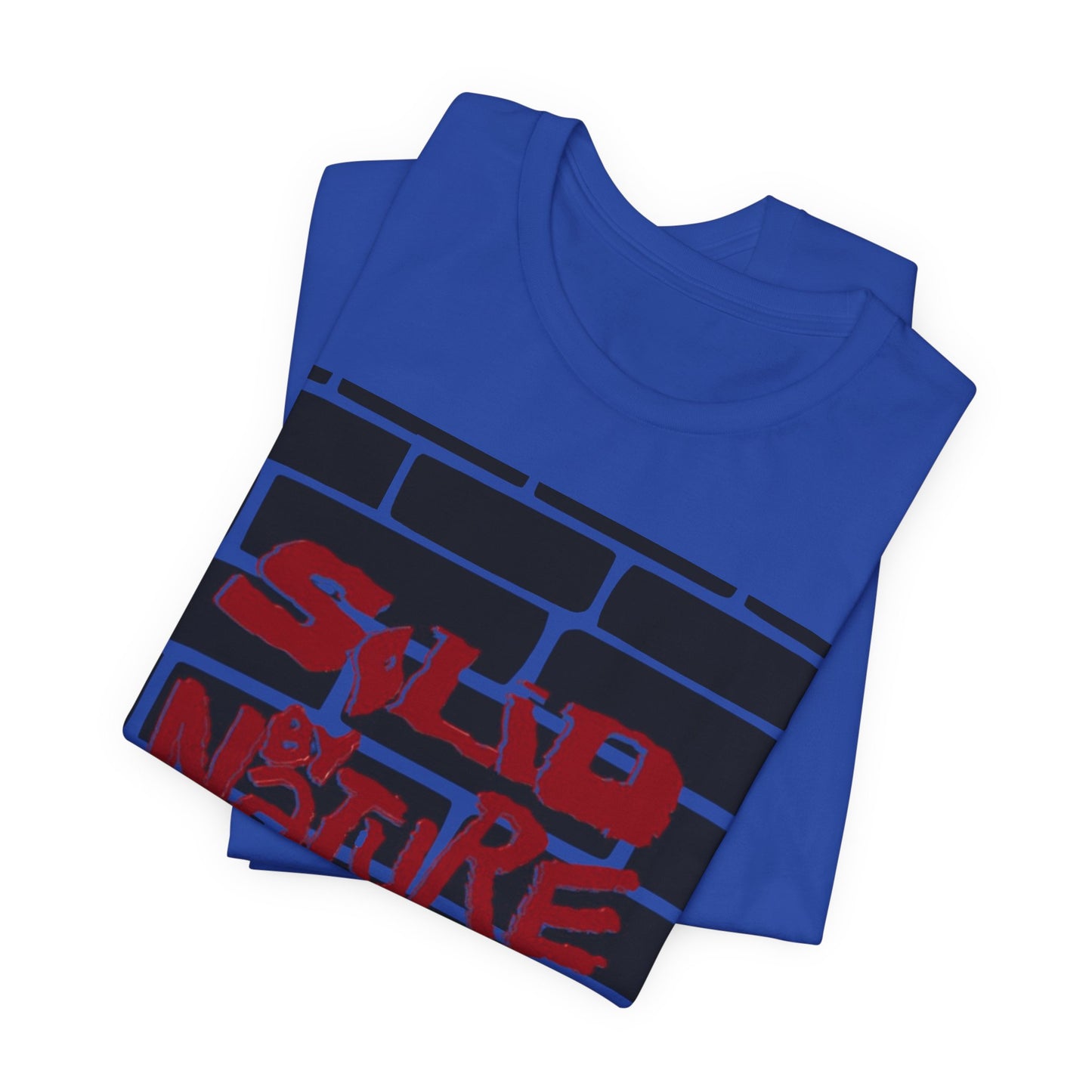 Red on Blue ~ Solid by Nature ~ Cotton Tee