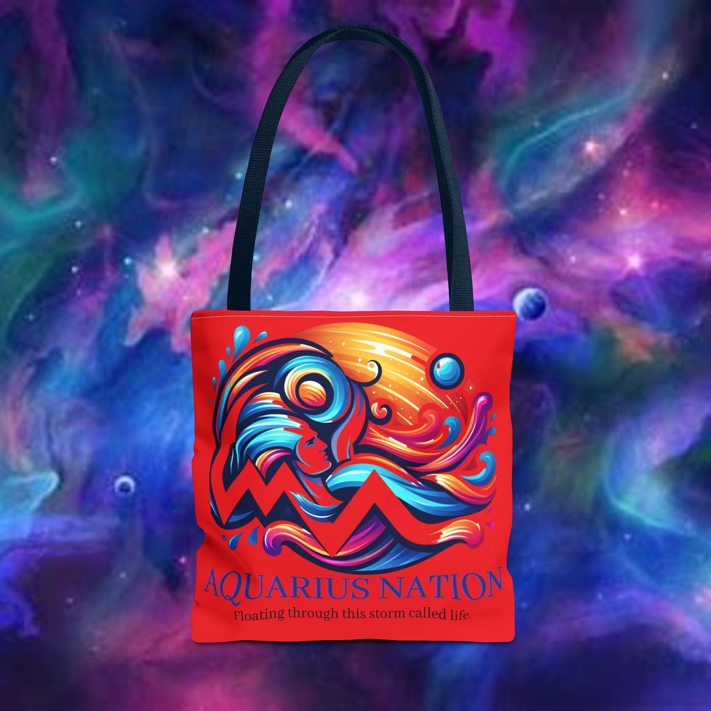 Aquarius Nation Canvas bag* Red with alternate colored straps