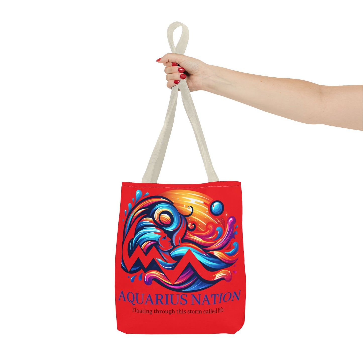 Aquarius Nation Canvas bag* Red with alternate colored straps