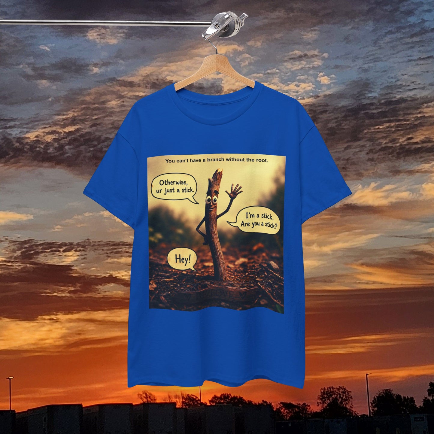 Stick Comic T‑Shirt — "I'm a stick. Are you a stick?" Funny Nature Graphic Tee
