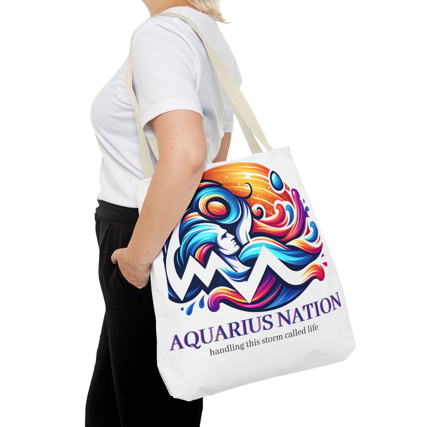 Aquarius Nation Canvas bag* Green with alternate colored straps