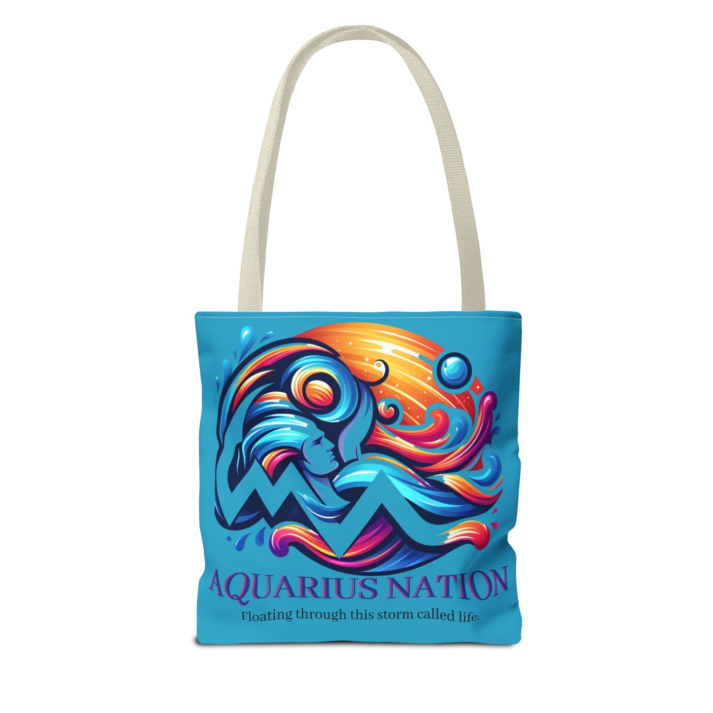 Aquarius Nation Canvas bag* Turquoise with alternate colored straps