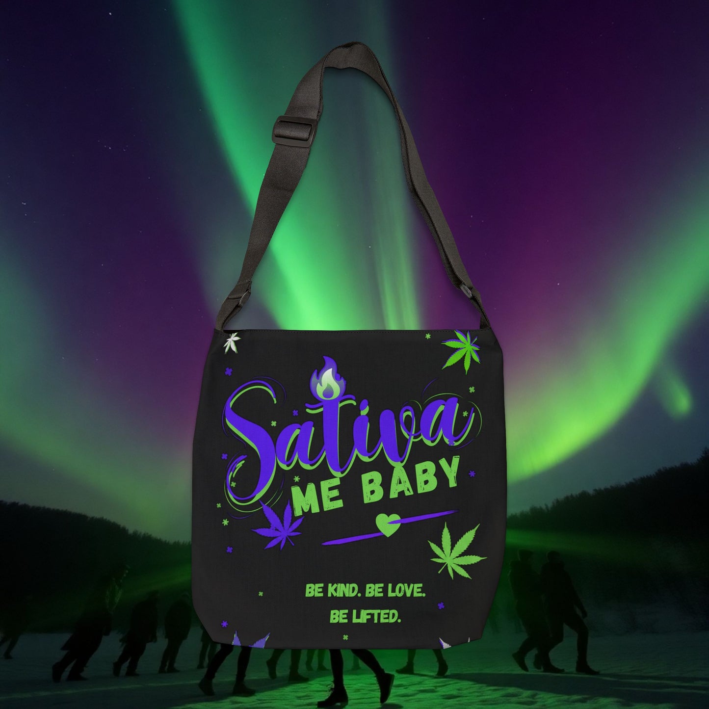 "Sativa Me Baby" Adjustable Tote — Black