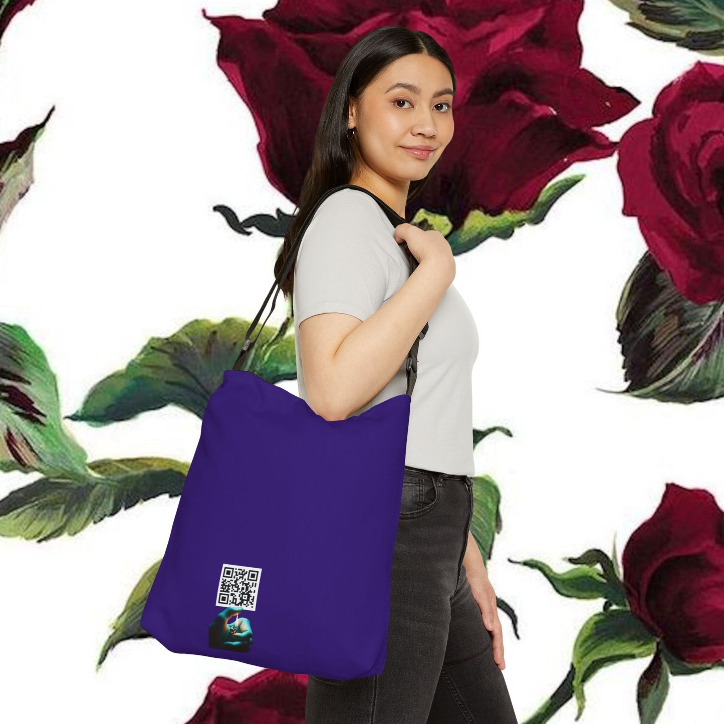 Bag template logo — Duplicate 1st — Adjustable Canvas Print Tote