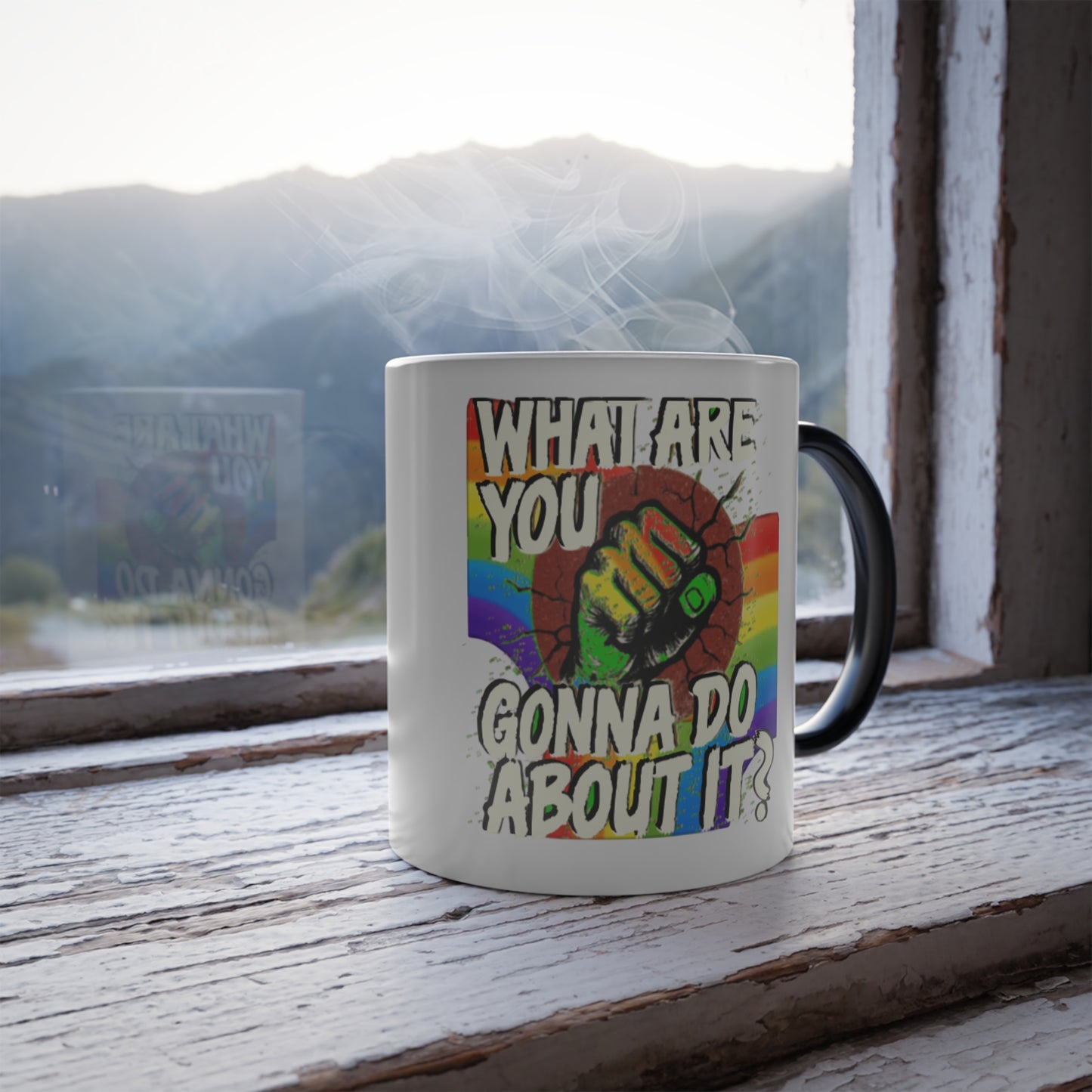 Color Morphing Pride Mug — "WHAT ARE YOU GONNA DO ABOUT IT?" Heat-Activated 11oz